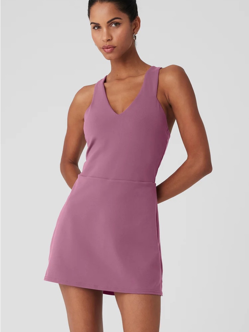 ALO Yoga Size M Airbrush Real Tennis Mini Dress Soft Mulberry - Picture 5 of 10